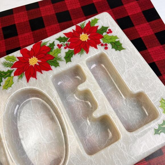 VIntage MCM Christmas NOEL Serving Tray Party Snacks 60's 4 Compartments - Picture 2 of 7